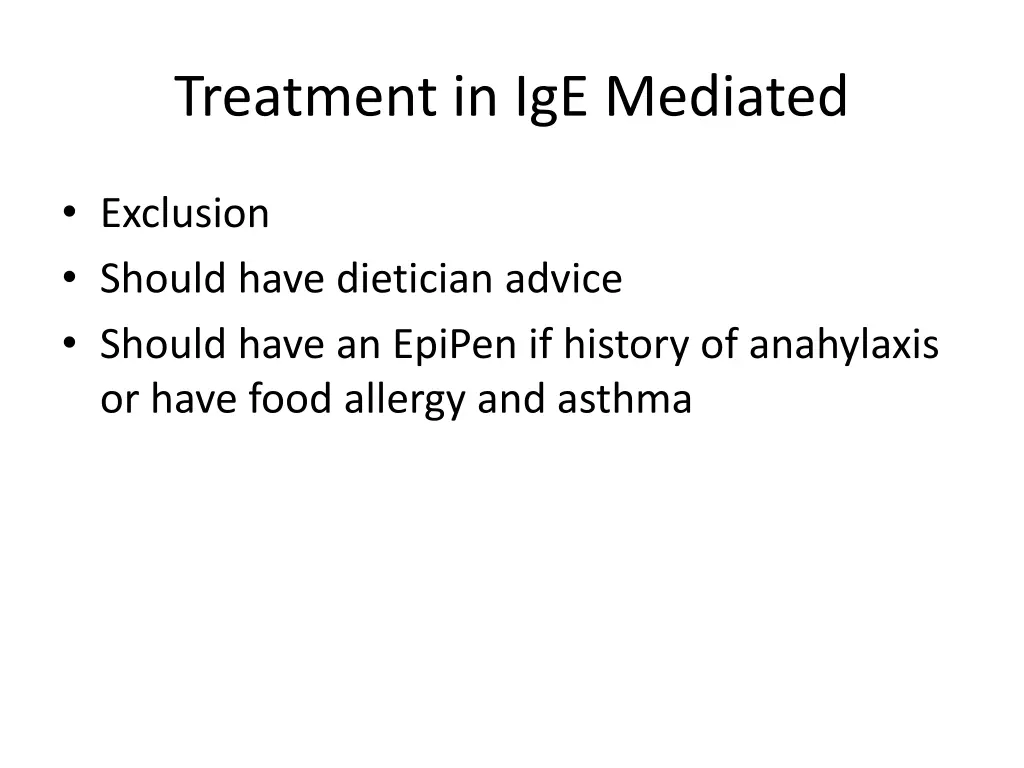 treatment in ige mediated