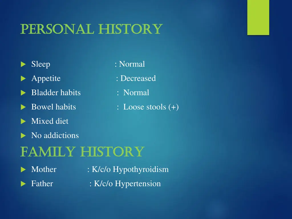 personal history personal history