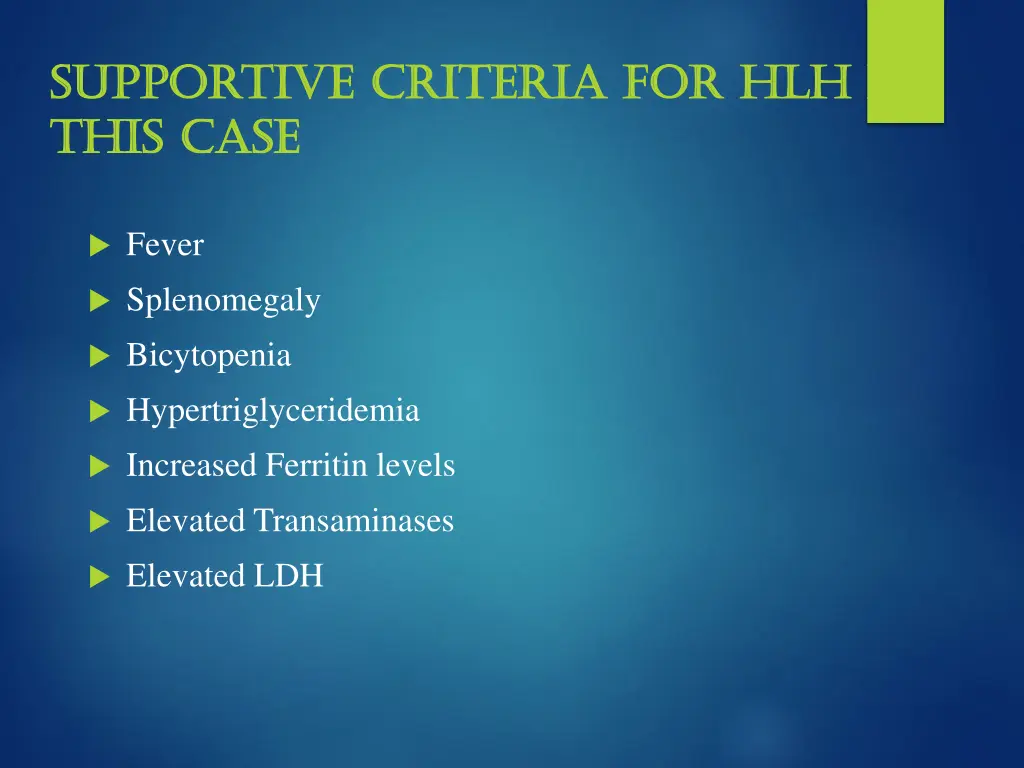 supportive criteria for hlh in supportive