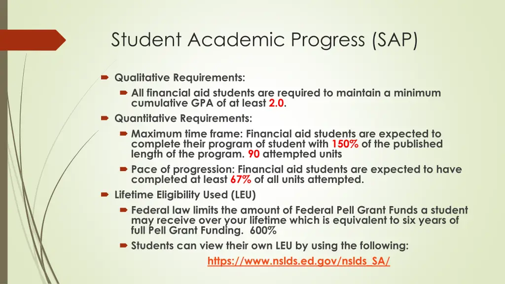 student academic progress sap