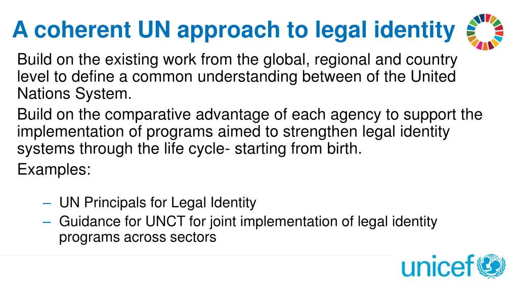 a coherent un approach to legal identity build