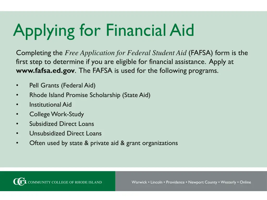 applying for financial aid