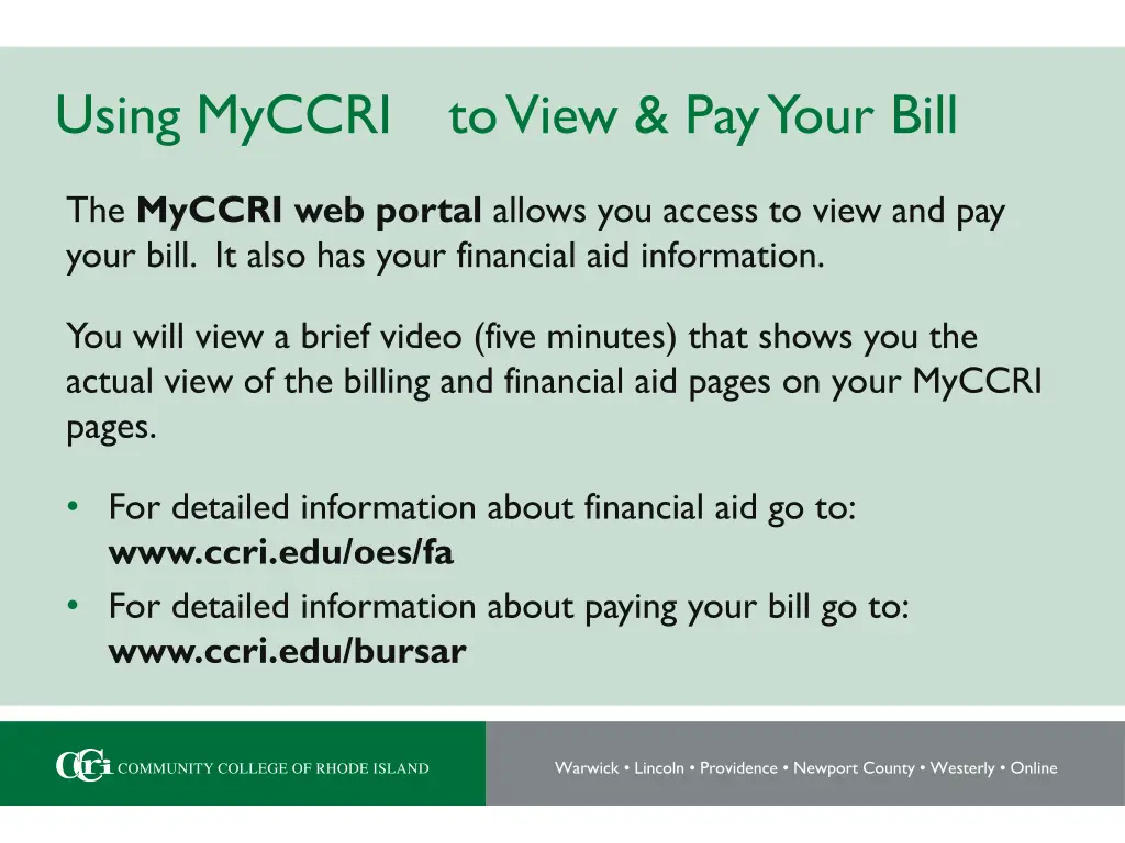 using myccri