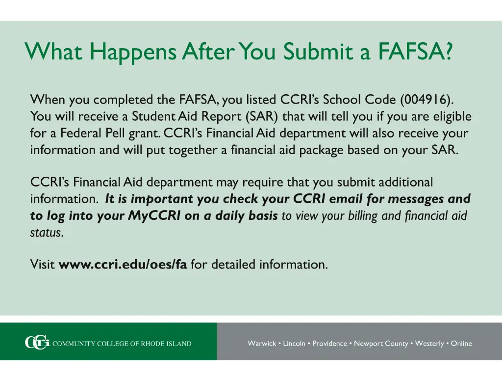 what happens after you submit a fafsa