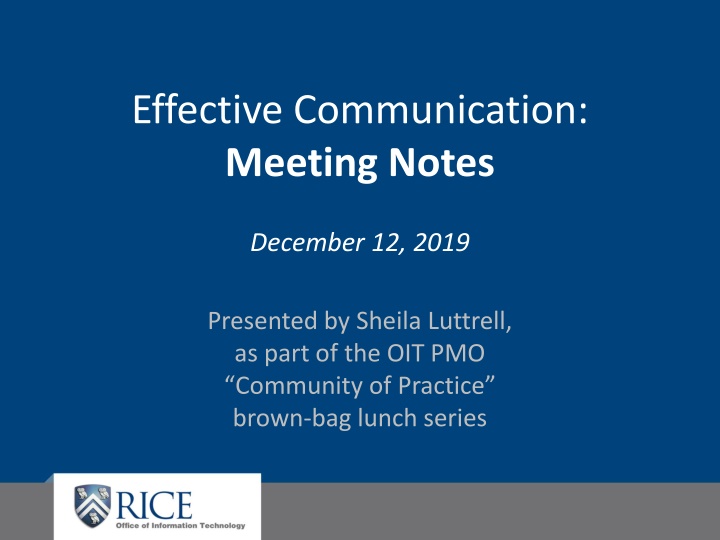 effective communication meeting notes