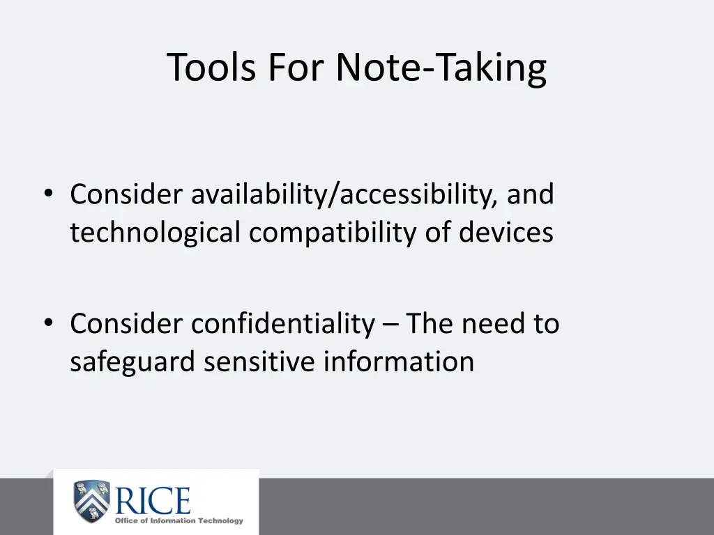 tools for note taking