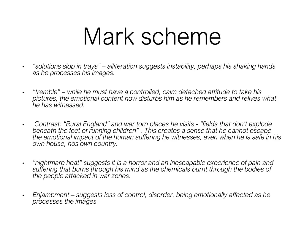 mark scheme 1