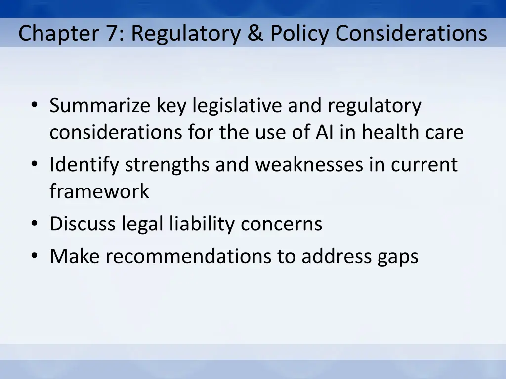 chapter 7 regulatory policy considerations