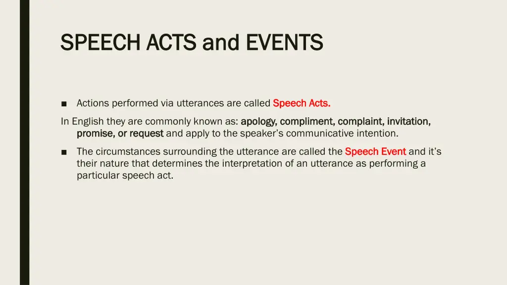 speech acts and events speech acts and events