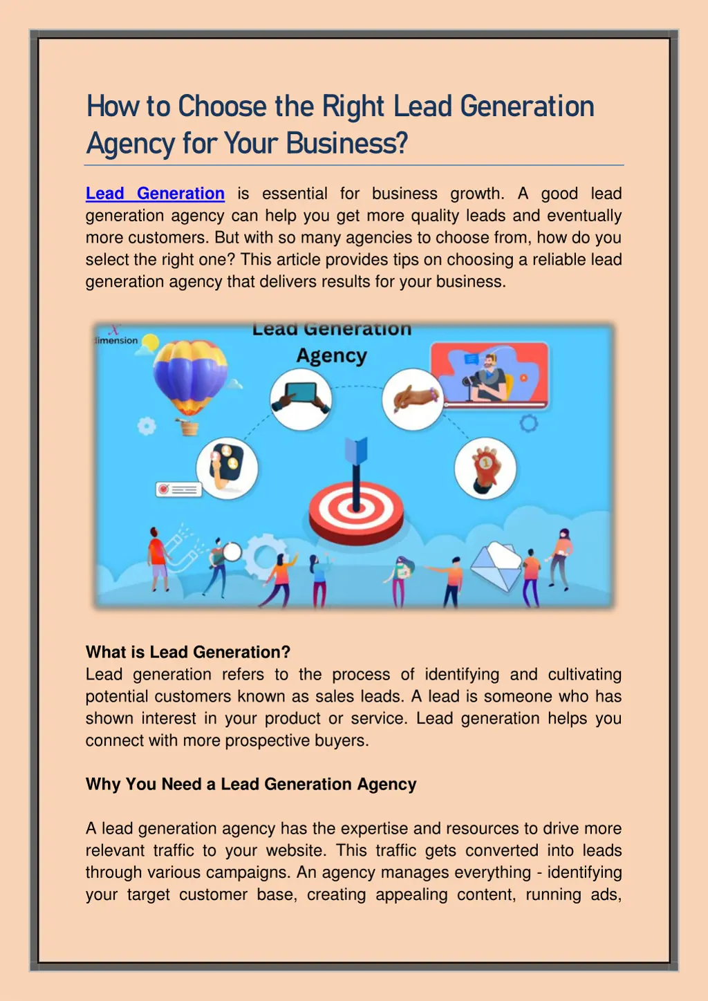 how to choose the right lead generation agency