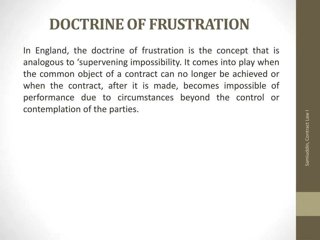 doctrine of frustration