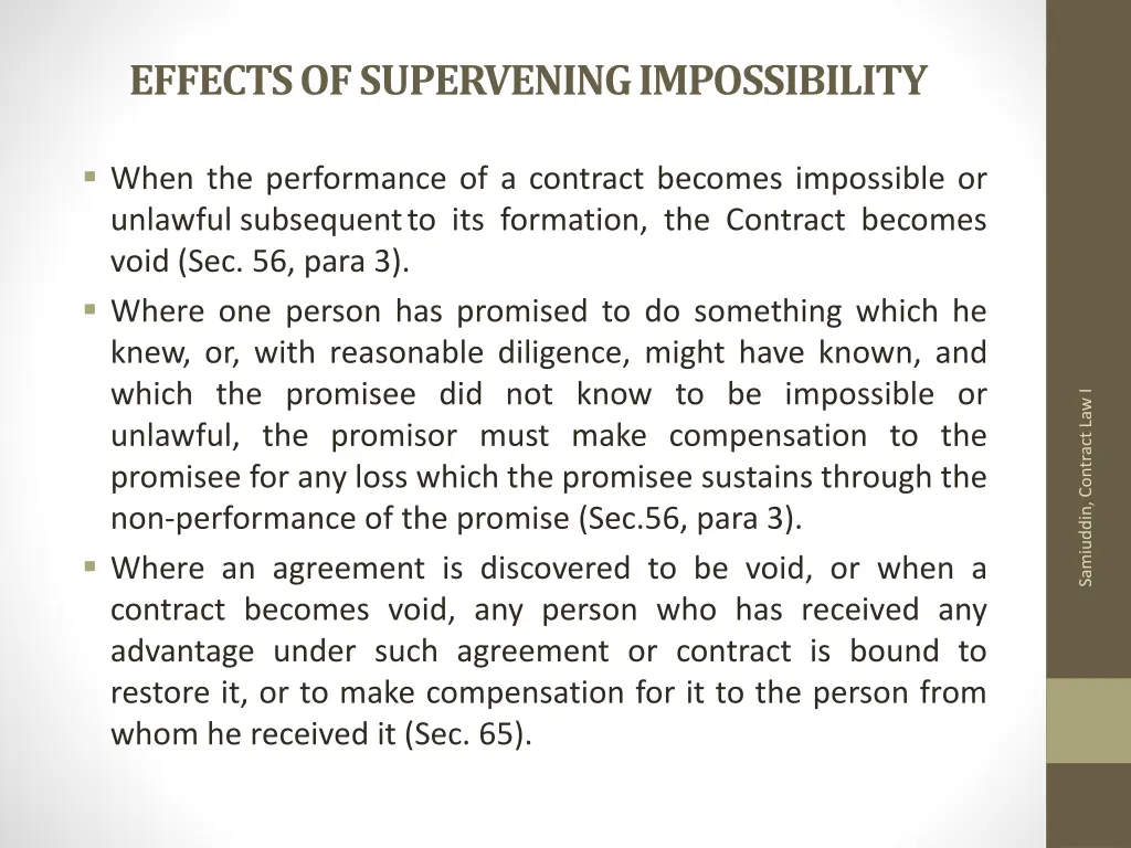 effects of supervening impossibility