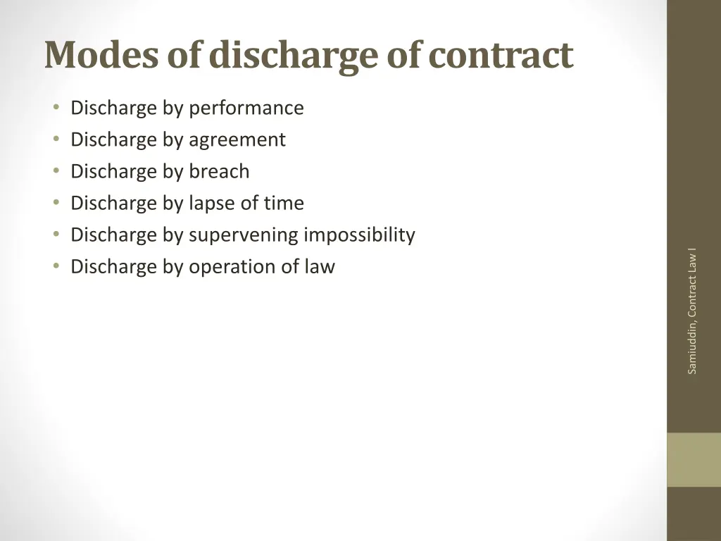 modes of discharge of contract