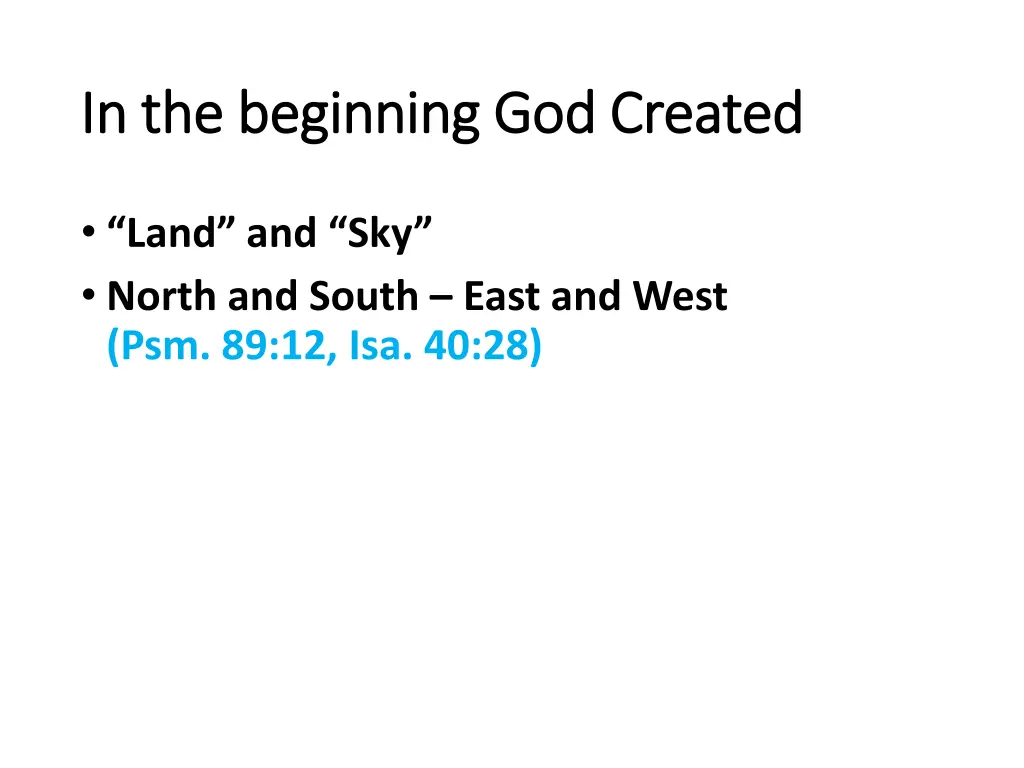 in the beginning god created in the beginning 1