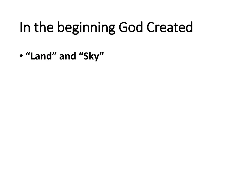 in the beginning god created in the beginning