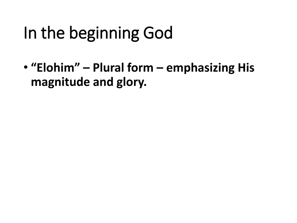 in the beginning god in the beginning god