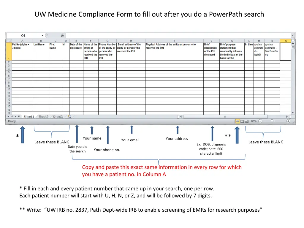 uw medicine compliance form to fill out after