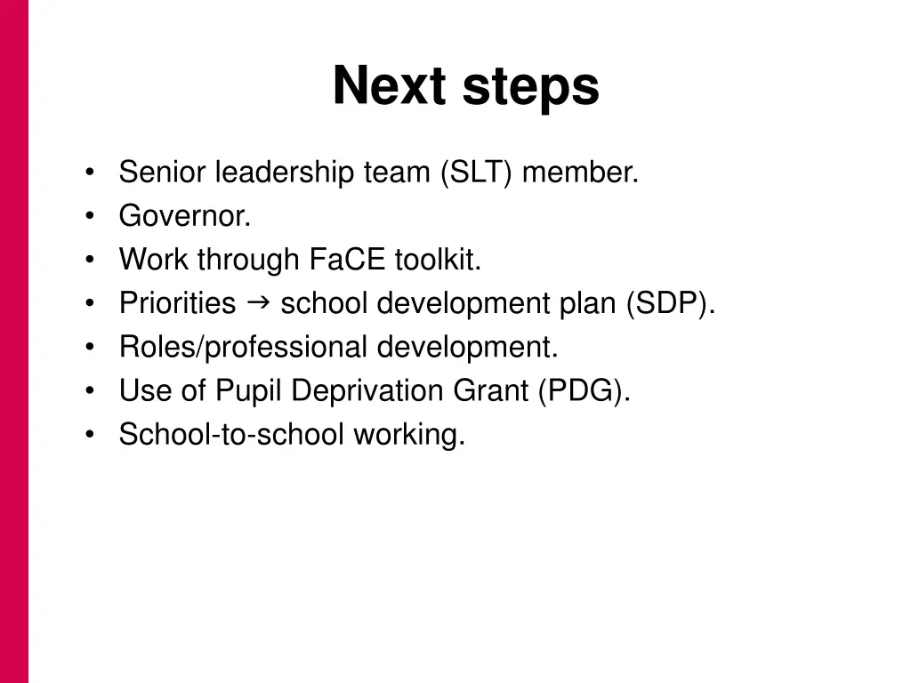 next steps