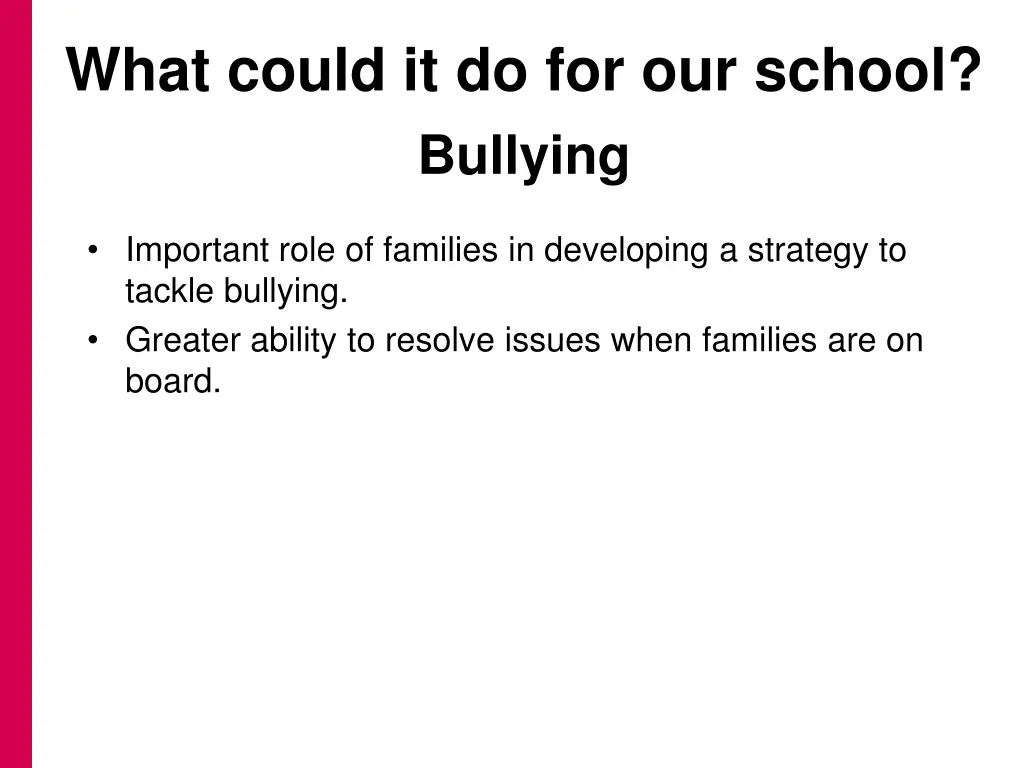 what could it do for our school bullying