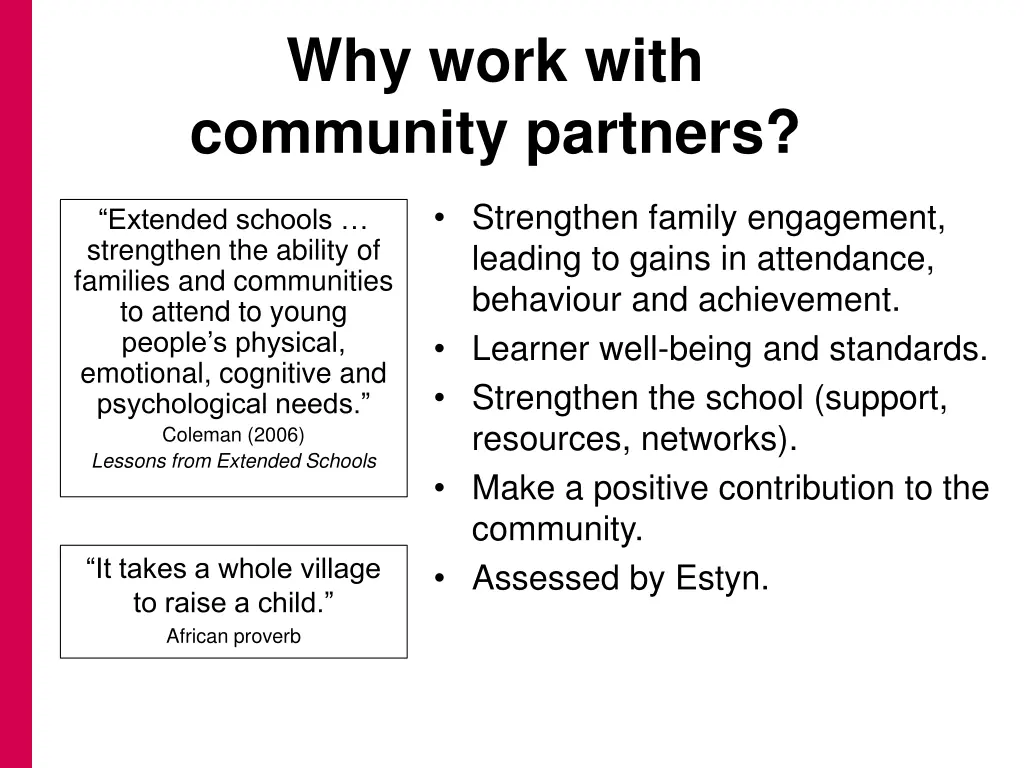 why work with community partners