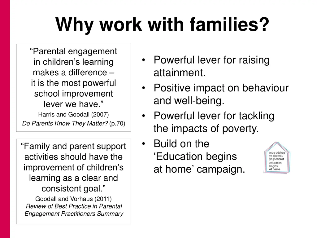 why work with families