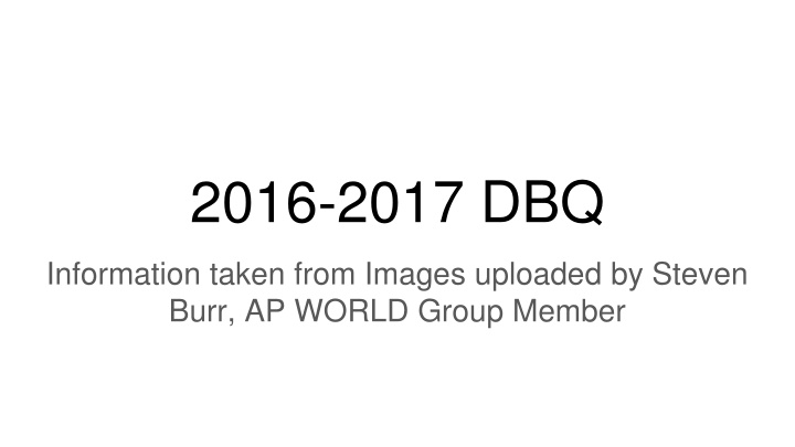 2016 2017 dbq