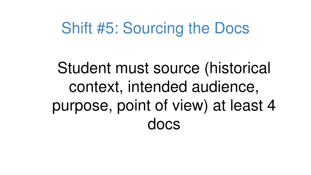 shift 5 sourcing the docs