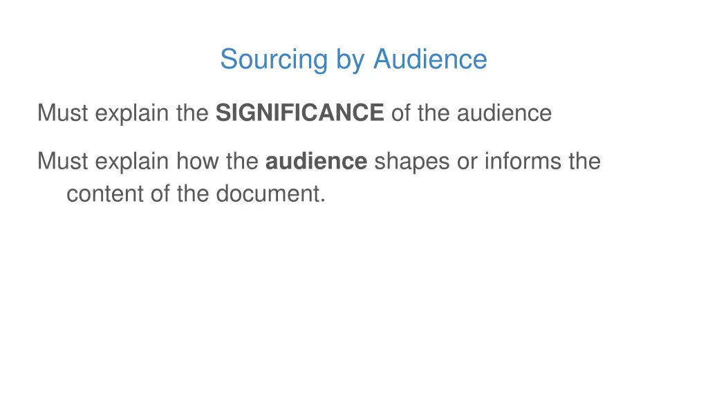 sourcing by audience