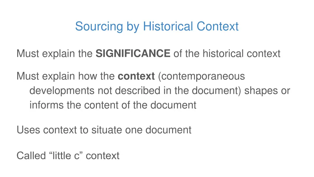 sourcing by historical context