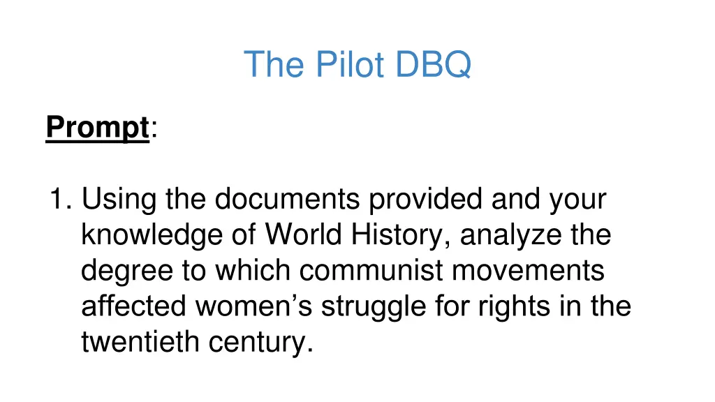 the pilot dbq