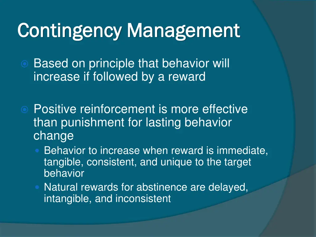 contingency management contingency management 2