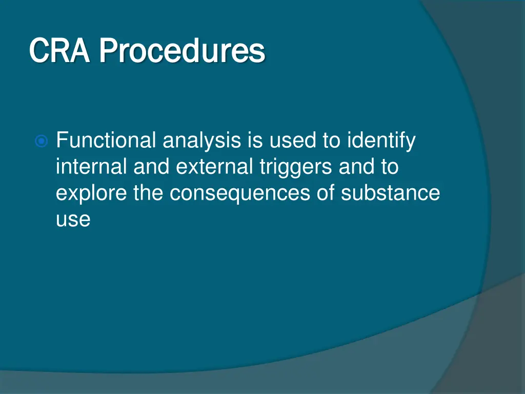 cra procedures cra procedures