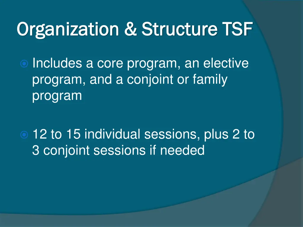 organization structure tsf organization structure