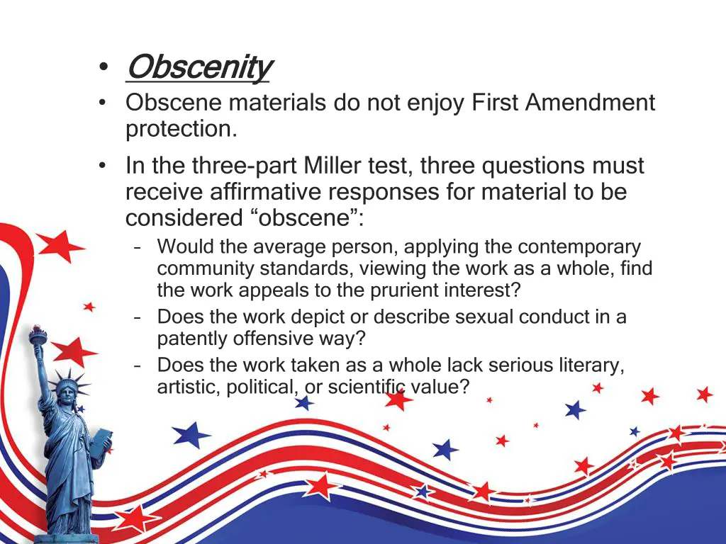 obscenity obscenity obscene materials