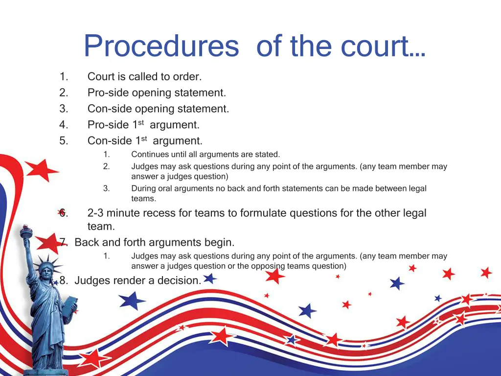 procedures of the court 1