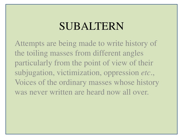 subaltern