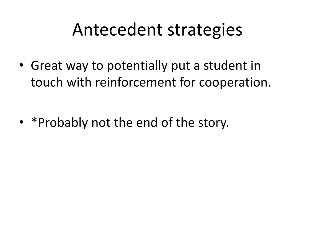 antecedent strategies