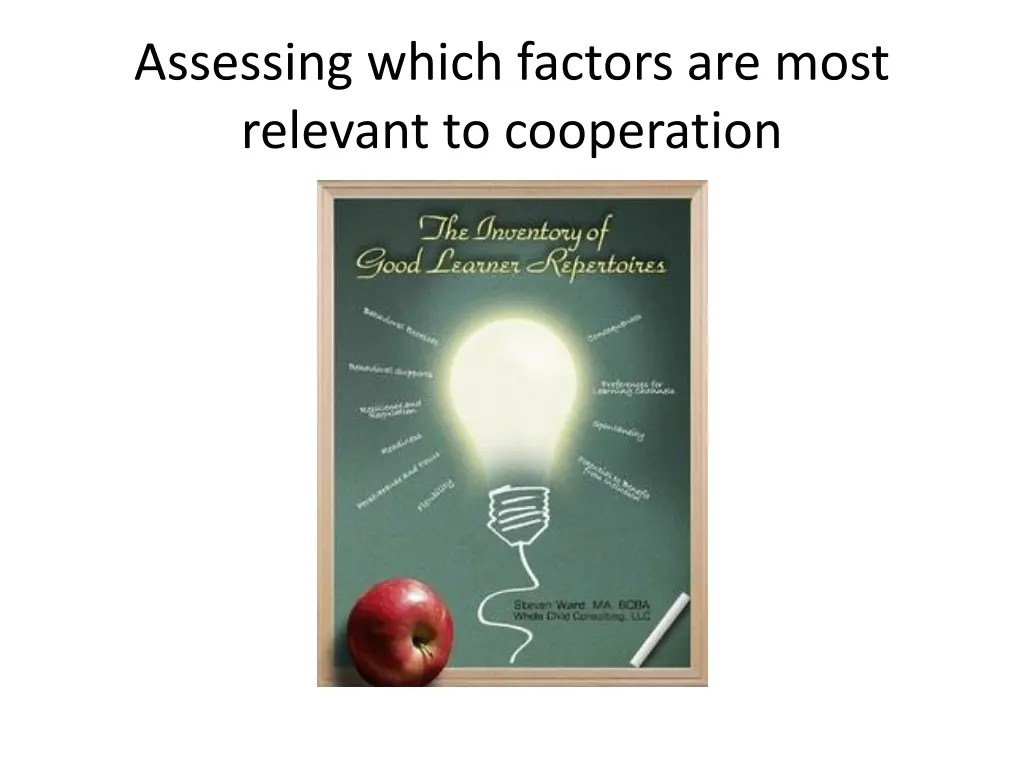 assessing which factors are most relevant