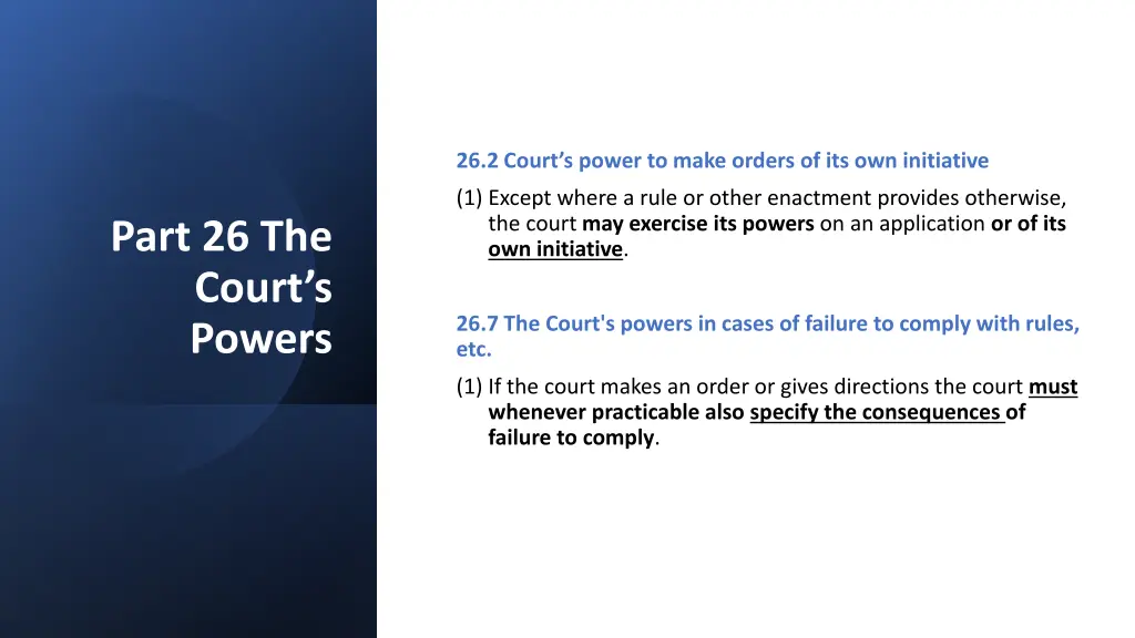 26 2 court s power to make orders