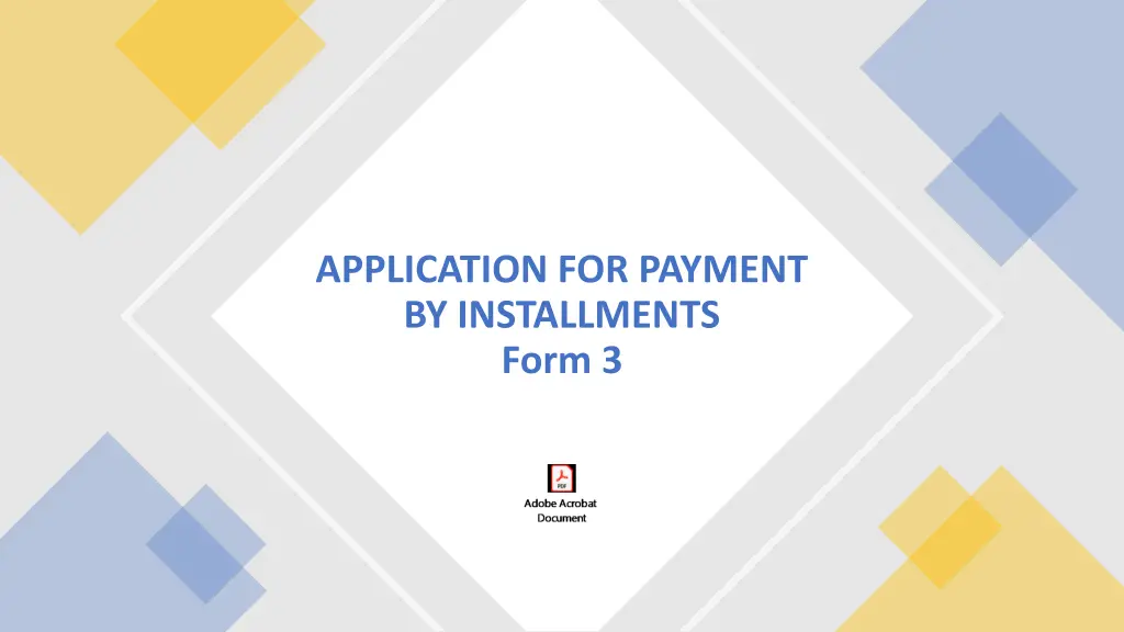 application for payment by installments form 3