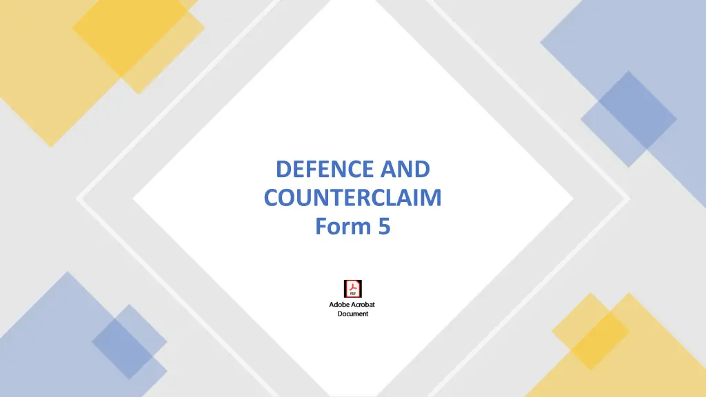 defence and counterclaim form 5