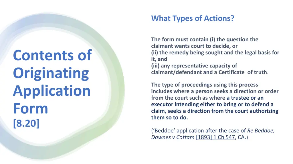 what types of actions