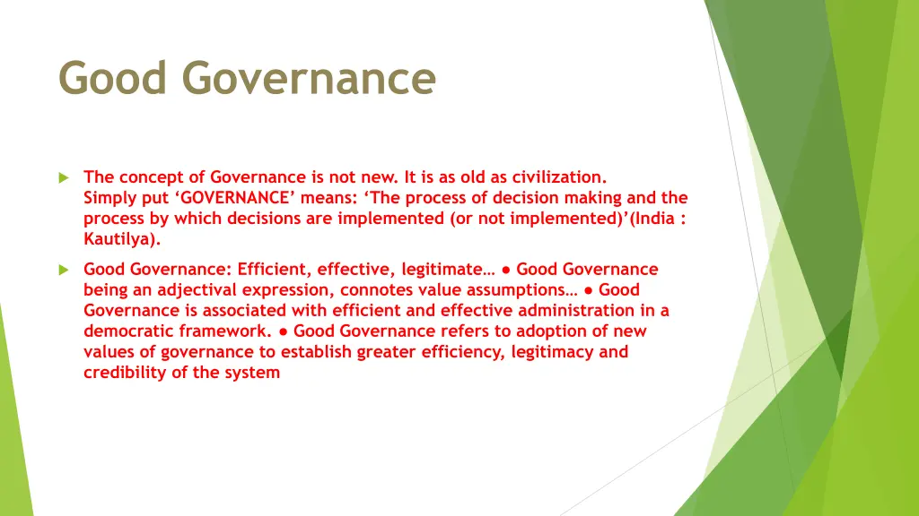 good governance