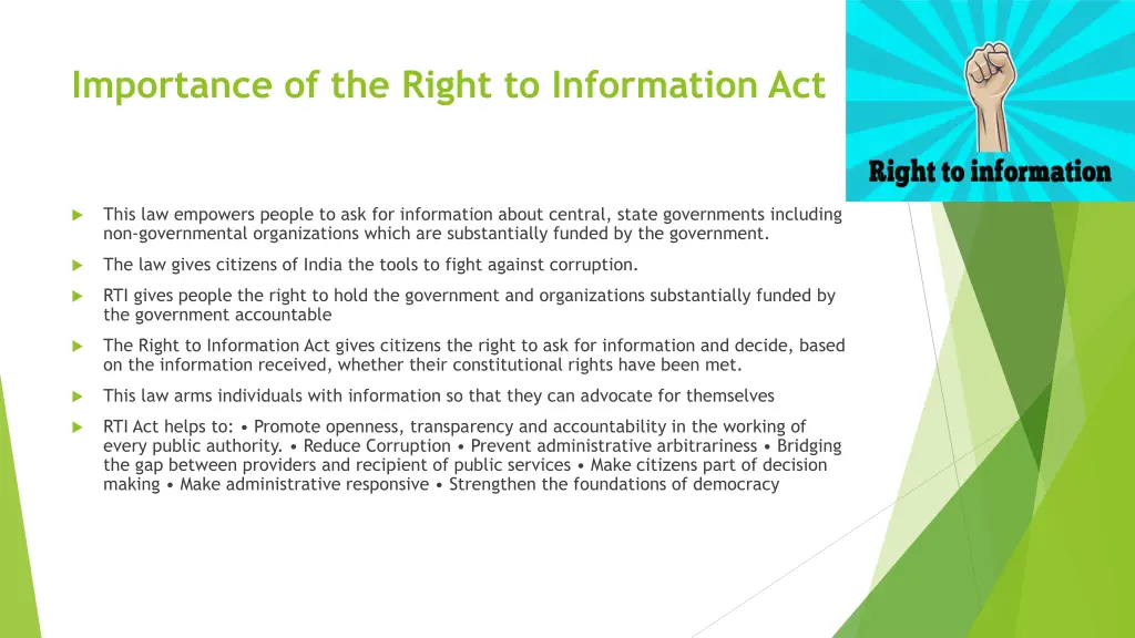 importance of the right to information act