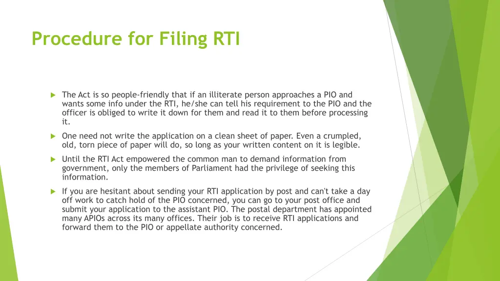 procedure for filing rti 1