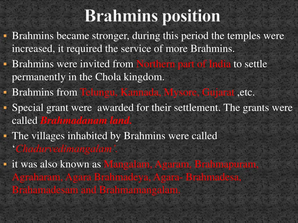 brahmins position