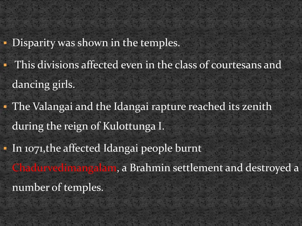 disparity was shown in the temples