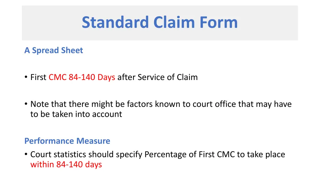 standard claim form