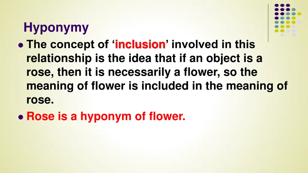 hyponymy the concept of inclusion involved