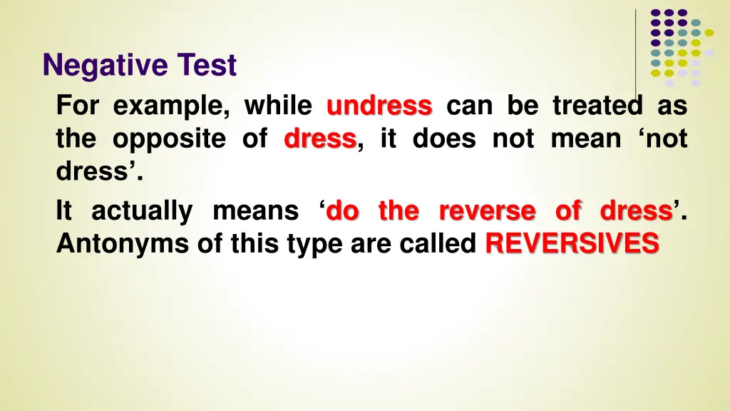 negative test for example while undress